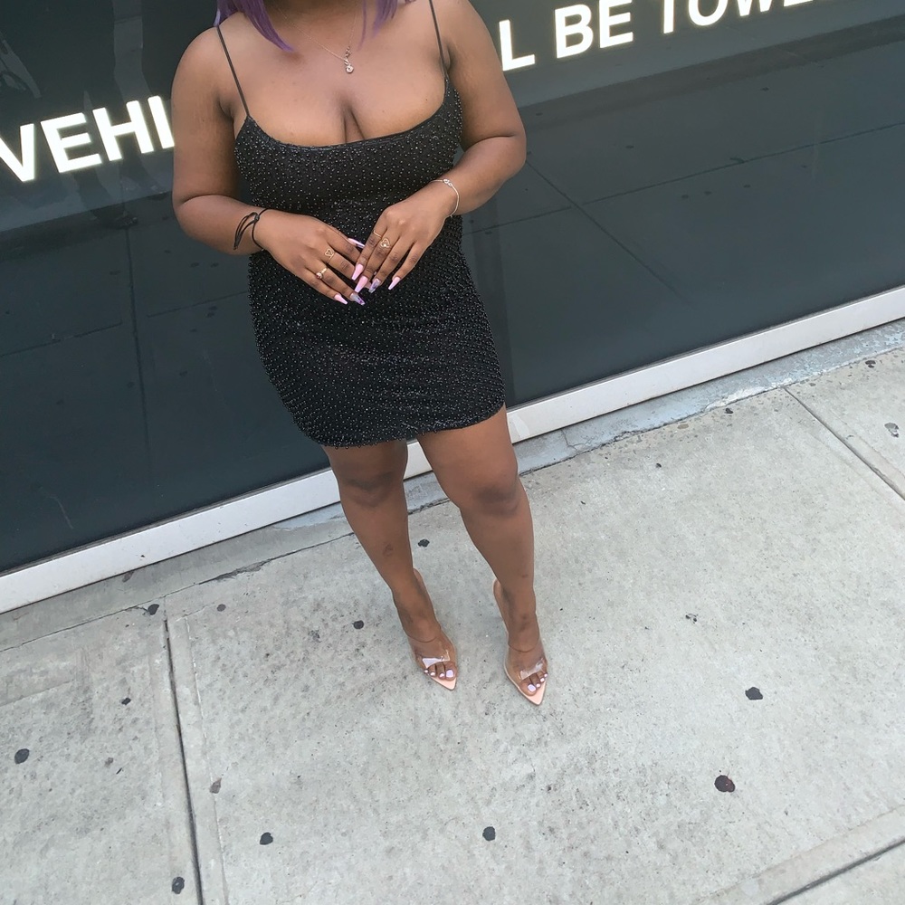 Embellished Black Dress